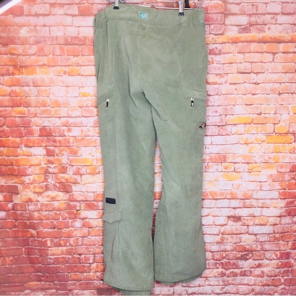 Cold As Ice Pants - Cold As Ice Moss Green Brushed Corduroy Ski and  Snowboard Pants